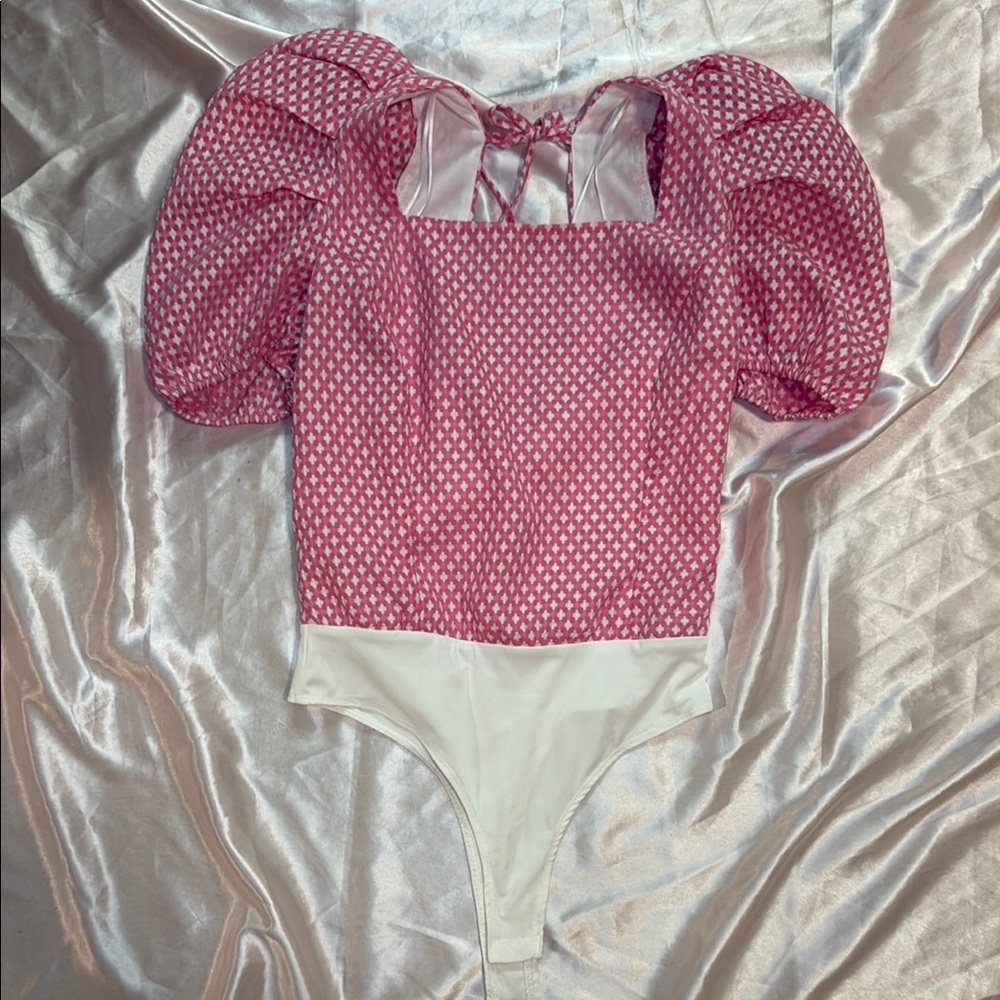 Pink Puff Sleeve One Piece